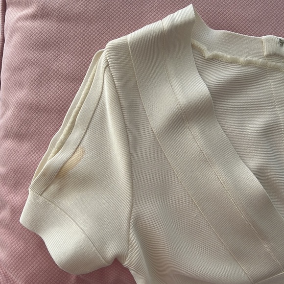 Herve Leger White Short Sleeve Bandage Dress - Size S - Picture 11 of 11